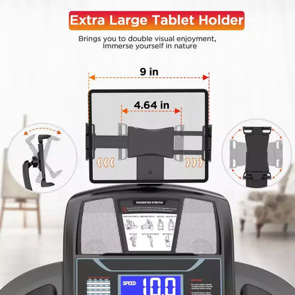 Treadmill with 20% Auto Incline for Home, 300-400 LB Capacity, Folding Running Walking Treadmill, 12 MPH Max Speed, 71 Programs, Bluetooth