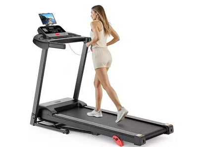 Folding Treadmill 2.75HP Quiet Motor 300 lbs Capacity 64 Preset Programs 3-Level Manual Incline Home Gym