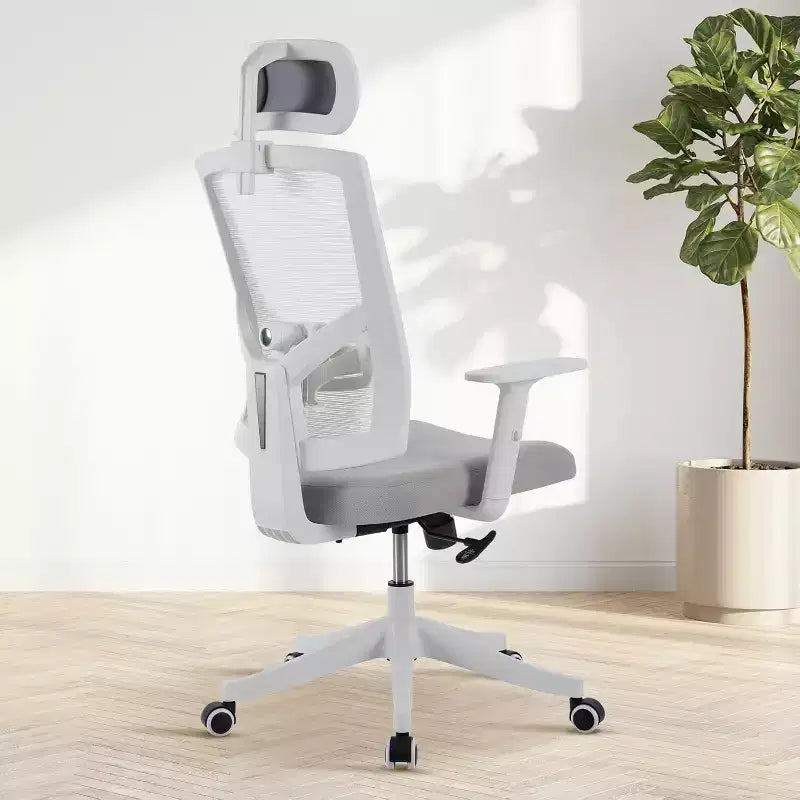 Chaise de Bureau Ergonomique, Chaise de Bureau Confortable avec Appui-tête Rembourré Réglable, Chaises de Jeu Confortables avec Support Lombaire pour Chambre à Coucher, Bureau, Étudiant