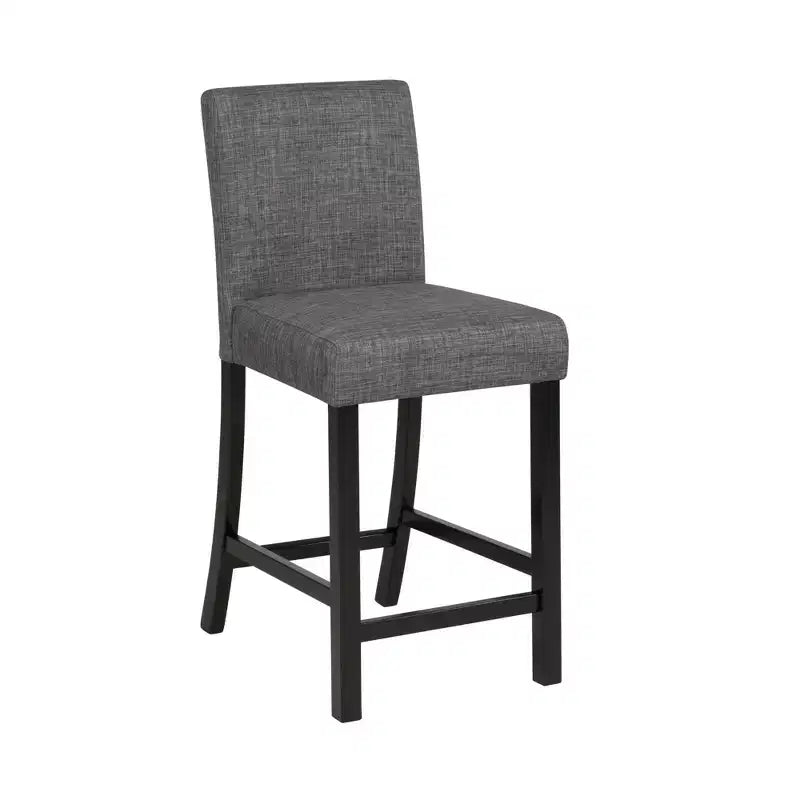 Ensemble de salle à manger en bois MAYEERTY 6 pièces, 4 chaises et banc pour 6 personnes, bicolore gris clair et noir