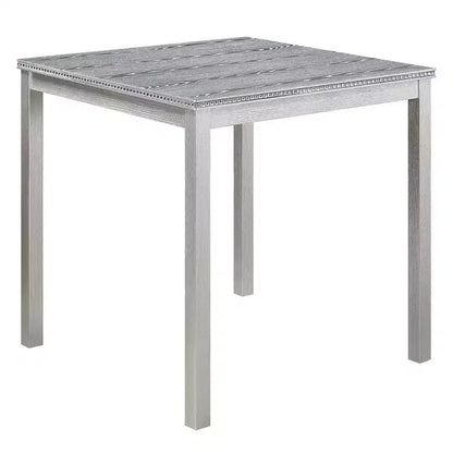 Ensemble table de bar 5 pièces MAYEERTY, table en bois et 4 chaises rembourrées