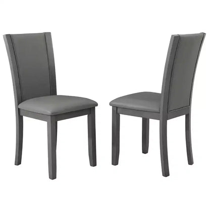 MAYEERTY 6-Piece Modern Dining Table Set, Wooden Table with 4 Chairs & Bench, Grey