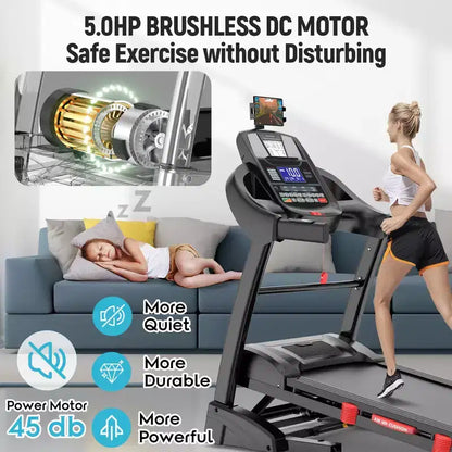 Famistar Folding Treadmill with 20-Level Auto Incline, 0.612 MPH, 7-Layer Running Belt, 320 lbs Capacity for Home Fitness
