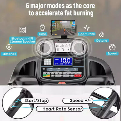 Famistar Folding Treadmill with 20-Level Auto Incline, 0.612 MPH, 7-Layer Running Belt, 320 lbs Capacity for Home Fitness