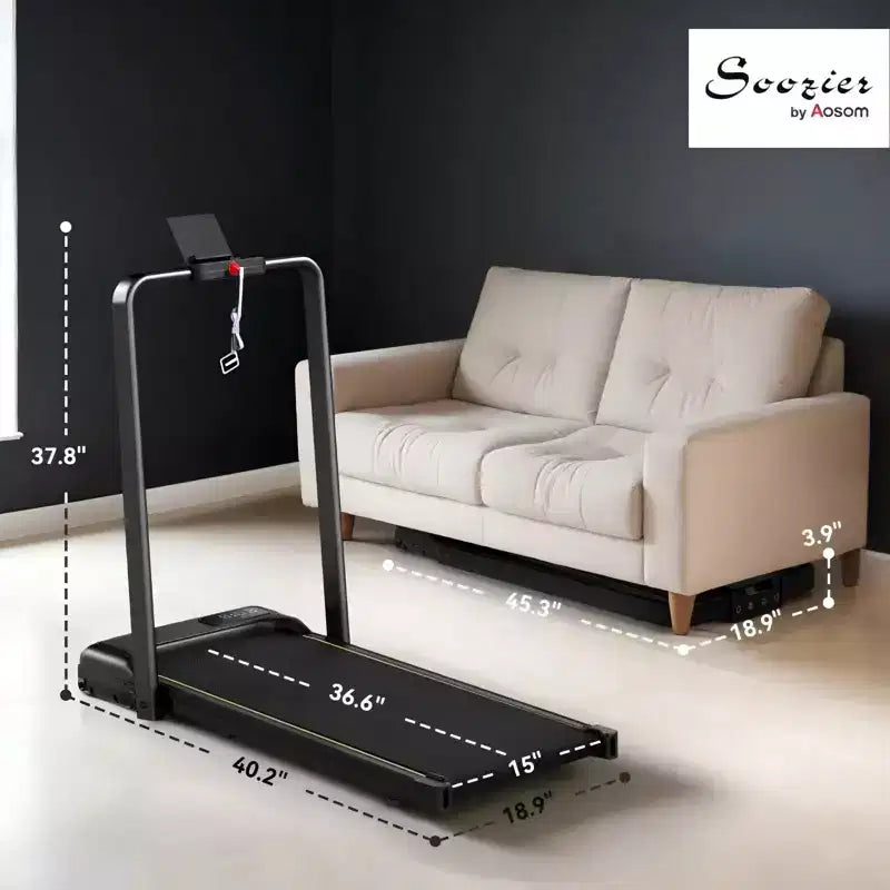 Folding Treadmill for Home with Incline 2HP Quiet Motor Compact Treadmill with LED Display
