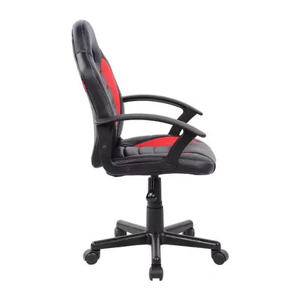 Chaise de jeu ergonomique TUYOHW pour enfants, pivotante à 360° avec roulettes, chaise d'ordinateur noire/rouge pour bureau et maison, chaise de loisirs polyvalente, noir/rouge