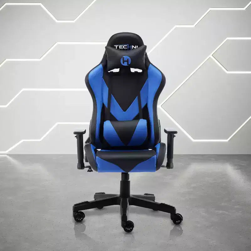 TUYOHW Adjustable Ergonomics Gaming Chair,360 Swivel Office Chairs with Head&Lumbar Pillow,90-150 Reclining Chair for Office&Home,250lbs Max,Blue