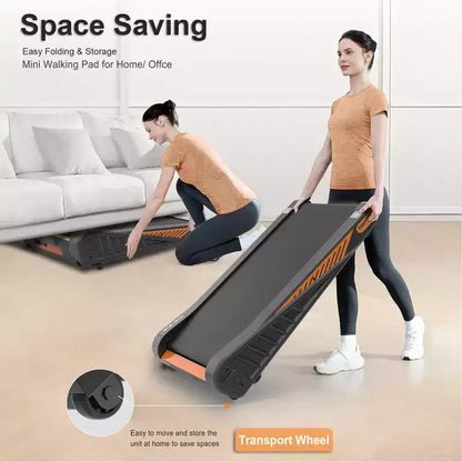 Whisen Walking Pad Under Desk Treadmill Machine Home Exercise with Incline for Small Space - Black