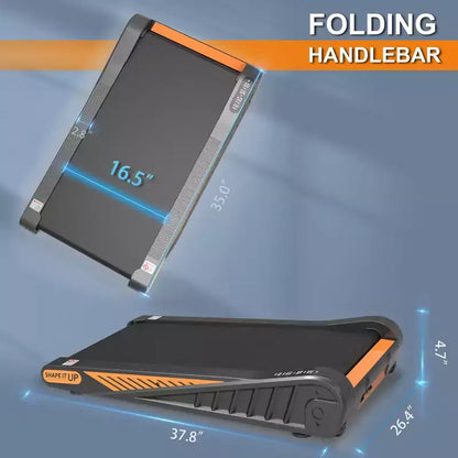 Whisen Walking Pad Under Desk Treadmill Machine Home Exercise with Incline for Small Space - Black