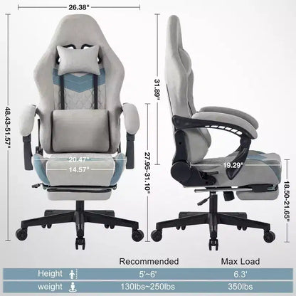BALHAM TRADE-Chaise de bureau avec support lombaire réglable, appui-tête, repose-pieds et accoudoir à liaison pour personnes de grande taille
