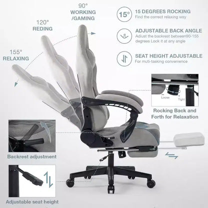 BALHAM TRADE-Chaise de bureau avec support lombaire réglable, appui-tête, repose-pieds et accoudoir à liaison pour personnes de grande taille