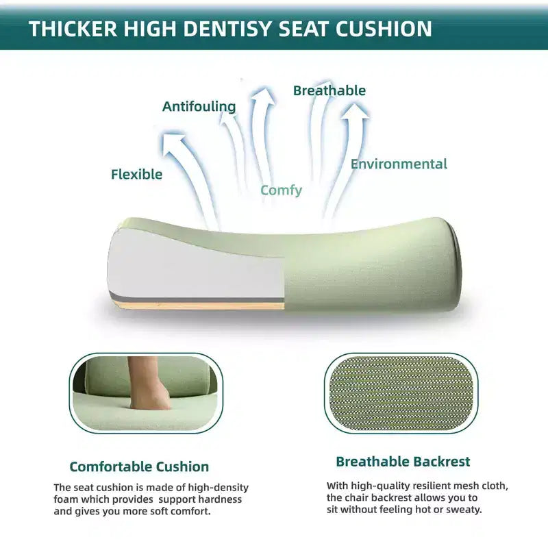 TUYOHW Ergonomic Office Chair with Retractable Footrest, Gaming Chair with Lumbar Support Pillow and Padded Armrests, Swivel Chair for Office
