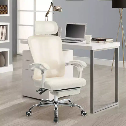 Acekool Ergonomic Mesh Reclining Chair with Footrest, Adjustable Lumbar & Headrest, for Home Office Gaming Room