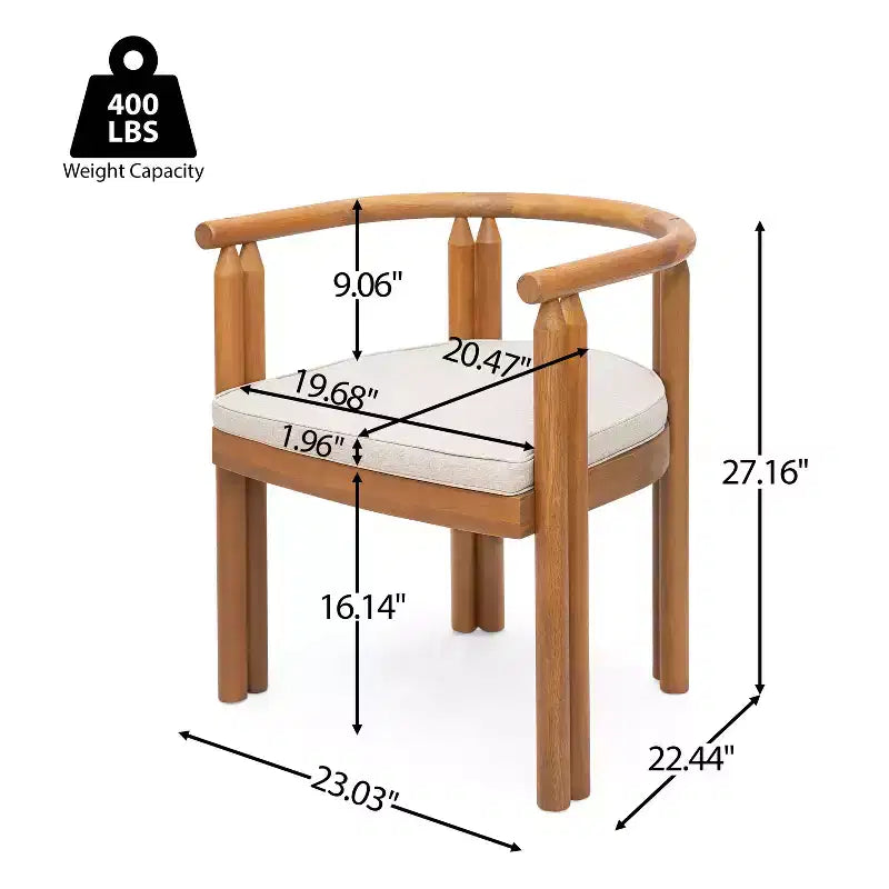 Christopher Knight Home Dione Rustic 9 Piece Patio Acacia Wood Dining Set with Slatted Tabletop and Cushions