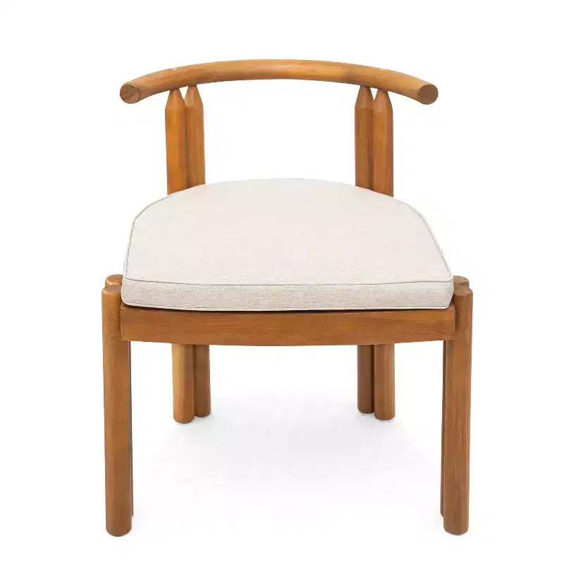 Christopher Knight Home Eleni Ensemble de salle à manger d'extérieur rustique 9 pièces en bois d'acacia avec plateau à lattes et coussins