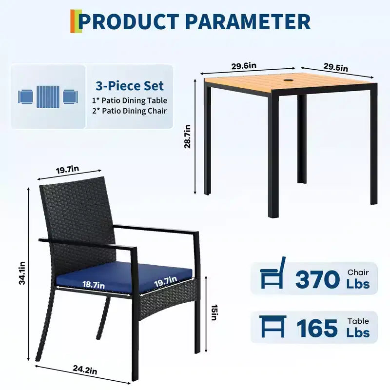 Ensemble de salle à manger de patio extérieur