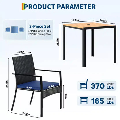 Ensemble de salle à manger de patio extérieur
