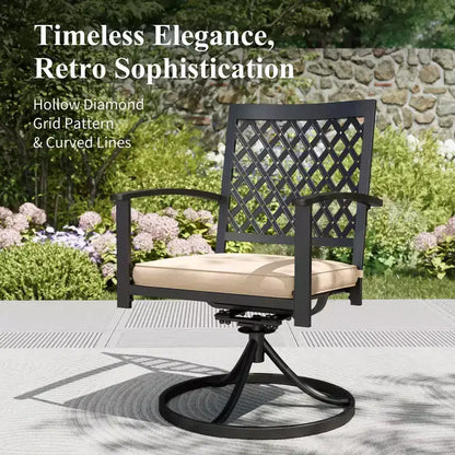 Captiva Designs Table à manger rectangulaire en acier 8 pièces, chaises en acier noir et parasol de marché