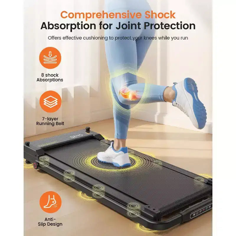 KRISRATE 3-in-1 3.5HP Walking Pad Treadmill w/ Foot Massage & Handle Bar, DualSided Compact Walking Pad, Foldable Treadmill for Home Gym