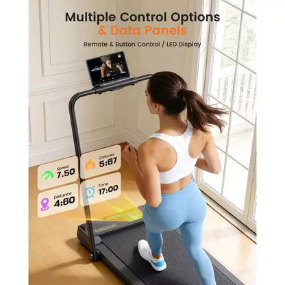 KRISRATE 3-in-1 3.5HP Walking Pad Treadmill w/ Foot Massage & Handle Bar, DualSided Compact Walking Pad, Foldable Treadmill for Home Gym