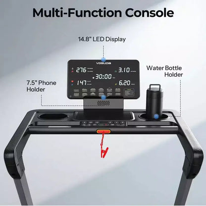 YOSUDA TM2 Foldable Treadmill With Quite Brushless Motor, Indoor exercise for Women/Men