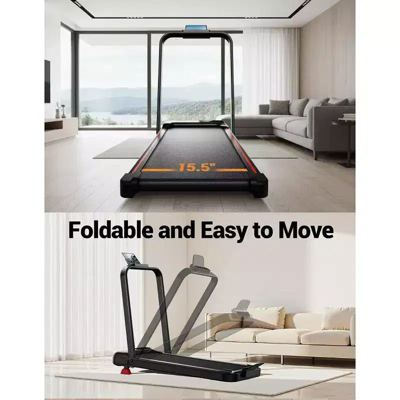 15% Incline 4-in-1 Walking Pad Treadmill, Foldable Under Desk Treadmill for Home & Office, Quiet 2.5 HP Motor