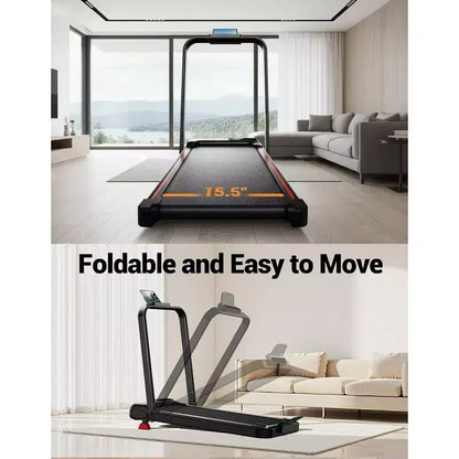 15% Incline 4-in-1 Walking Pad Treadmill, Foldable Under Desk Treadmill for Home & Office, Quiet 2.5 HP Motor