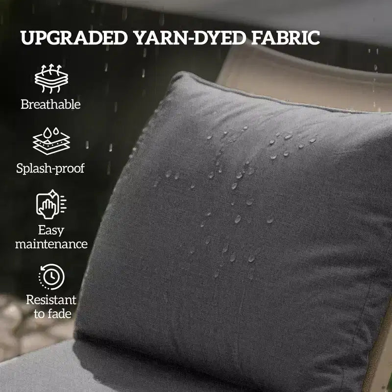 8 Patio Chair Cushions with Seat & Backrest, Fade Resistant Seat Replacement Cushion Set