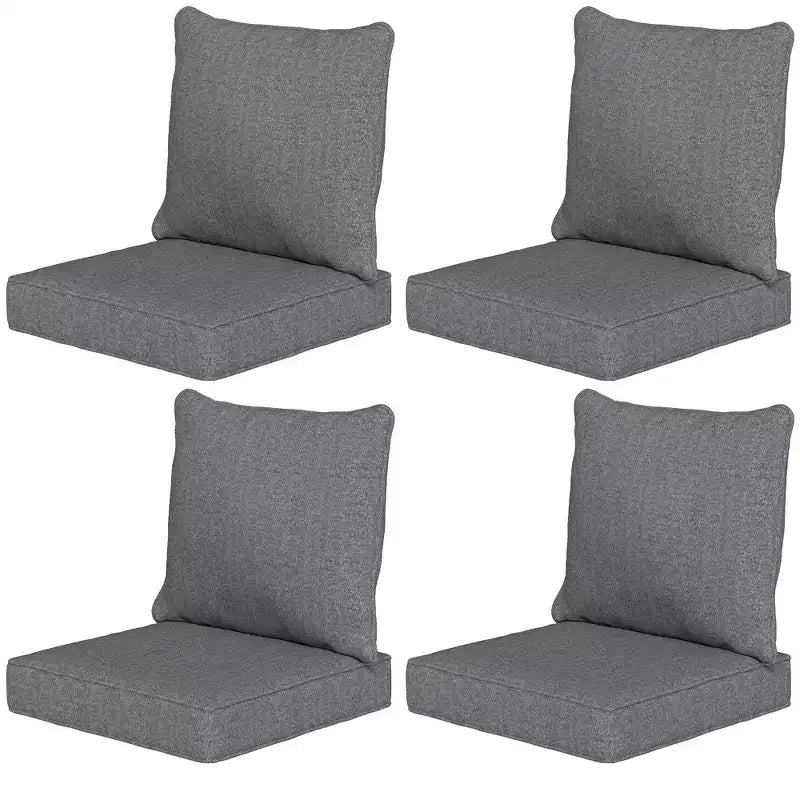 8 Patio Chair Cushions with Seat & Backrest, Fade Resistant Seat Replacement Cushion Set