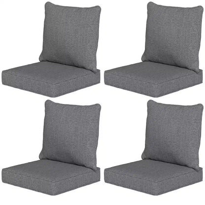 8 Patio Chair Cushions with Seat & Backrest, Fade Resistant Seat Replacement Cushion Set
