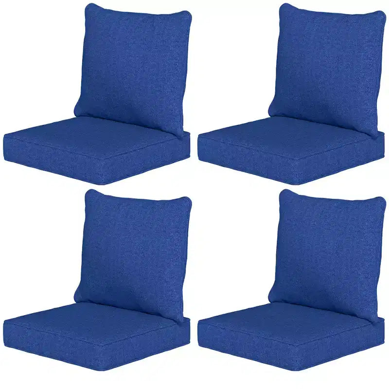 8 Patio Chair Cushions with Seat & Backrest, Fade Resistant Seat Replacement Cushion Set