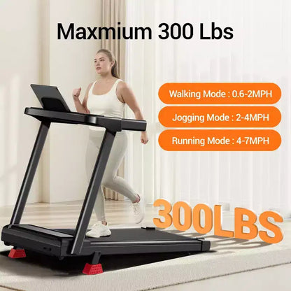 15% Manual Incline Treadmill with Handle Bar, 3-Screen Display Foldable Walking Pad, 3.0HP Quiet Motor, 0.67.0 MPH, Home Treadmill