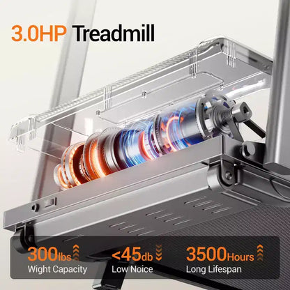 15% Manual Incline Treadmill with Handle Bar, 3-Screen Display Foldable Walking Pad, 3.0HP Quiet Motor, 0.67.0 MPH, Home Treadmill