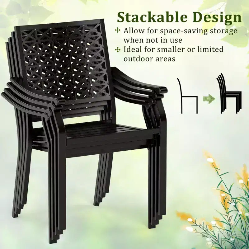 Ensemble de salle à manger extérieur extensible Gymax 7 pièces avec plateau de table à lattes et sièges pour terrasse et jardin