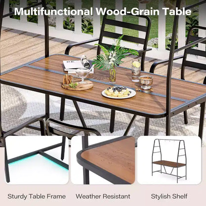 LAUSAINT HOME Ensemble de Table et Chaises d'extérieur A-Frame pour 4 Personnes avec 4 Crochets, Salon de Jardin