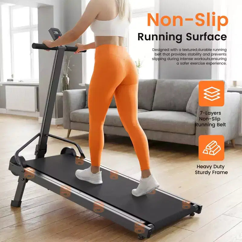 Sailvan Walking Pad Treadmill, Manual Walking Pad Foldable with Incline Handle Bar, Exercise Fitness Treadmill Compact Build for Home 500lbs Capacity