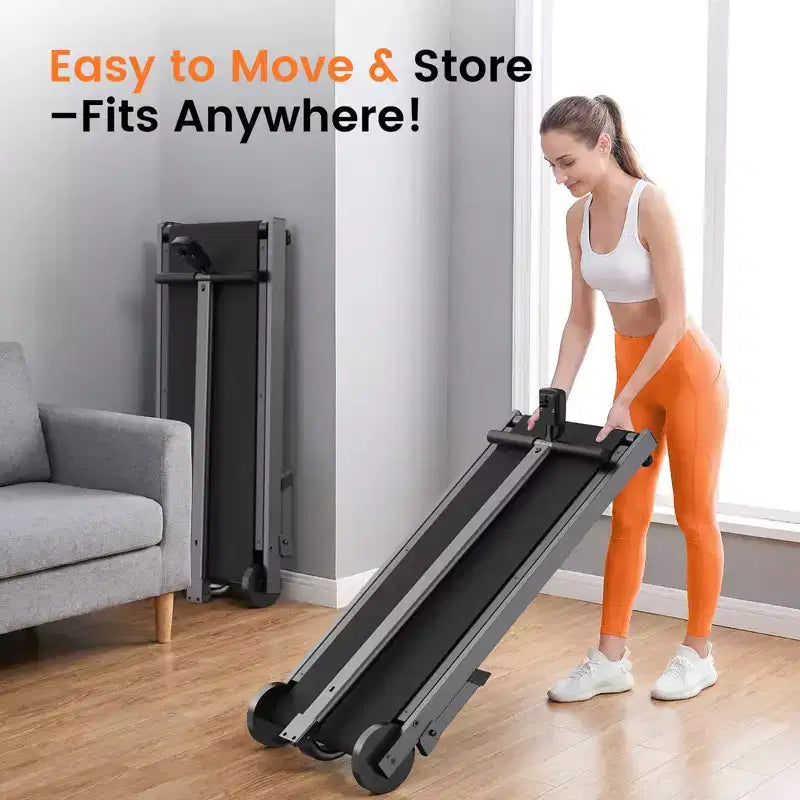 Sailvan Walking Pad Treadmill, Manual Walking Pad Foldable with Incline Handle Bar, Exercise Fitness Treadmill Compact Build for Home 500lbs Capacity