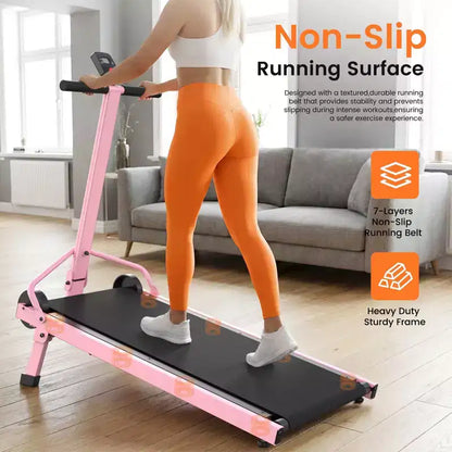 Sailvan Walking Pad Treadmill, Manual Walking Pad Foldable with Incline Handle Bar, Exercise Fitness Treadmill Compact Build for Home 500lbs Capacity