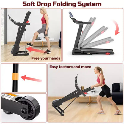 3.75HP Smart Digital Folding Exercise Machine - Electric Motorized Treadmill