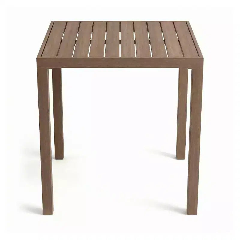 Martha Stewart Bedford 5 Piece Aluminum Patio Set, 4 Bar Stools with Cushions, 35.5 Square Patio Table