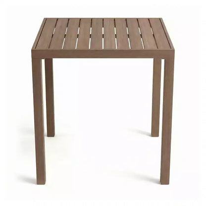 Martha Stewart Bedford 5 Piece Aluminum Patio Set, 4 Bar Stools with Cushions, 35.5 Square Patio Table