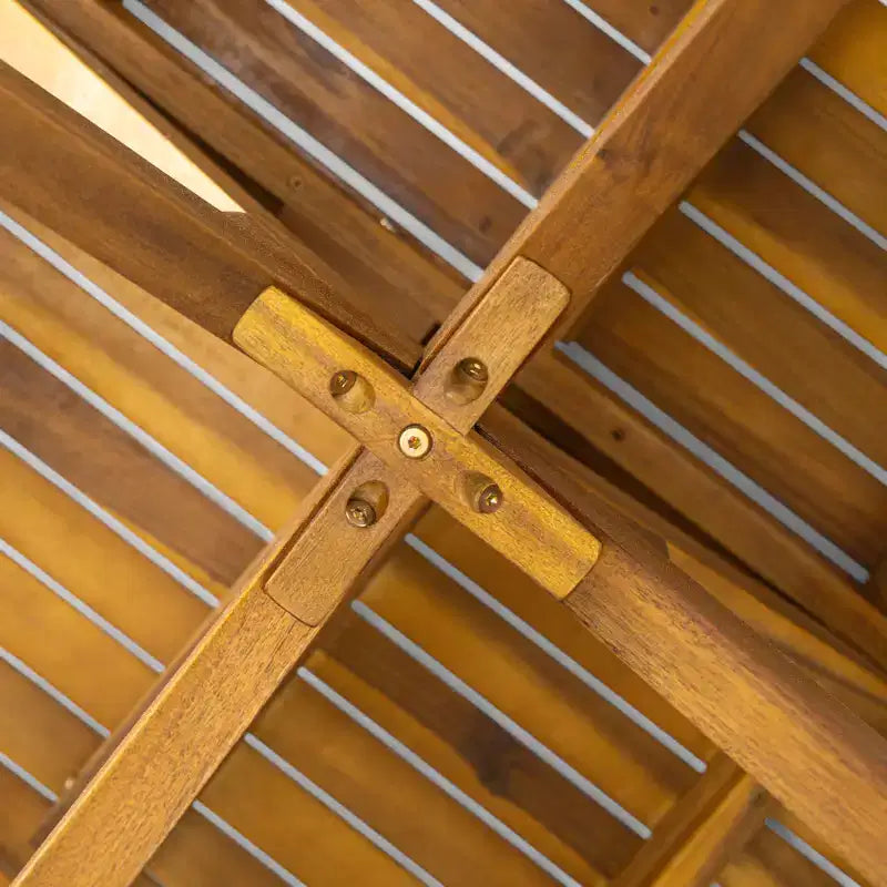 Ensemble de salle à manger d'extérieur Samira 5 pièces en bois d'acacia rustique à lattes avec coussins Christopher Knight Home