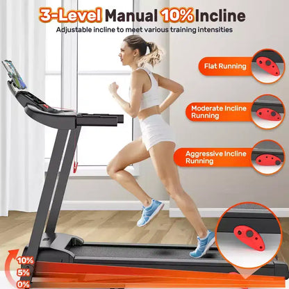 3.5HP Folding Treadmill for Home w/ incline&71 Workouts, 300 lbs Capacity Treadmill,APP w/ Free Train Courses,Dual HiFi Speakers,Exercise Equipment