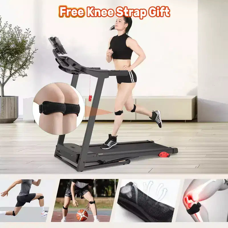 3.5HP Folding Treadmill for Home w/ incline&71 Workouts, 300 lbs Capacity Treadmill,APP w/ Free Train Courses,Dual HiFi Speakers,Exercise Equipment