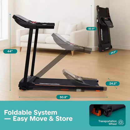 SereneLife Foldable Smart Digital Treadmill - 12 Preset Programs (SLFTRD40BT)