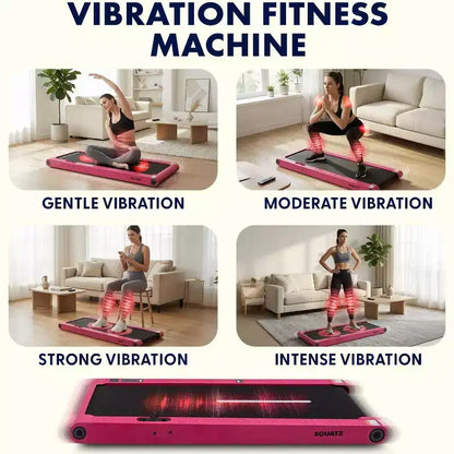 Squatz 2-in-1 Walking Pad with Vibration Plates and Handlebar  Pink