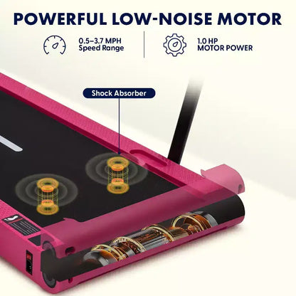 Squatz 2-in-1 Walking Pad with Vibration Plates and Handlebar  Pink