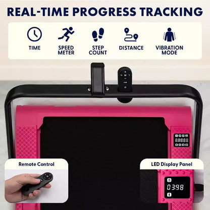 Squatz 2-in-1 Walking Pad with Vibration Plates and Handlebar  Pink