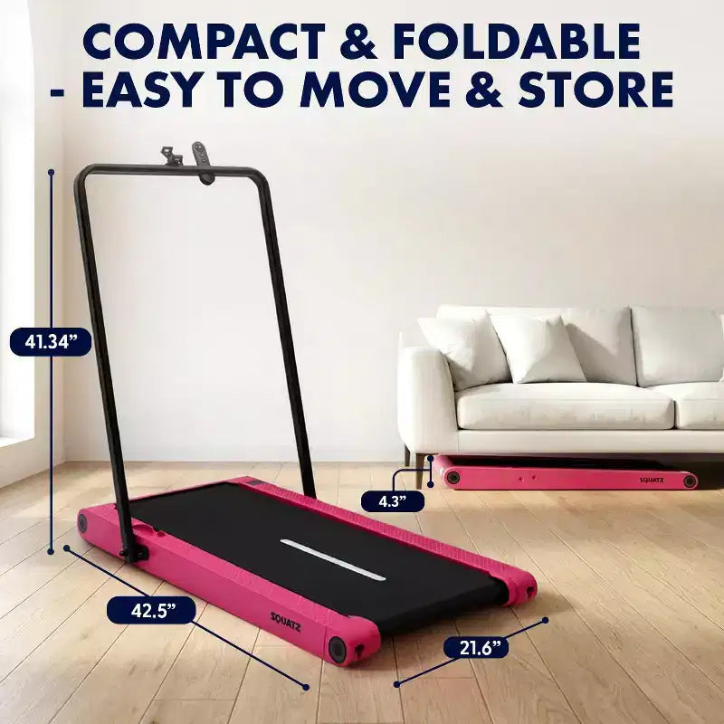 Squatz 2-in-1 Walking Pad with Vibration Plates and Handlebar  Pink