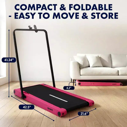 Squatz 2-in-1 Walking Pad with Vibration Plates and Handlebar  Pink
